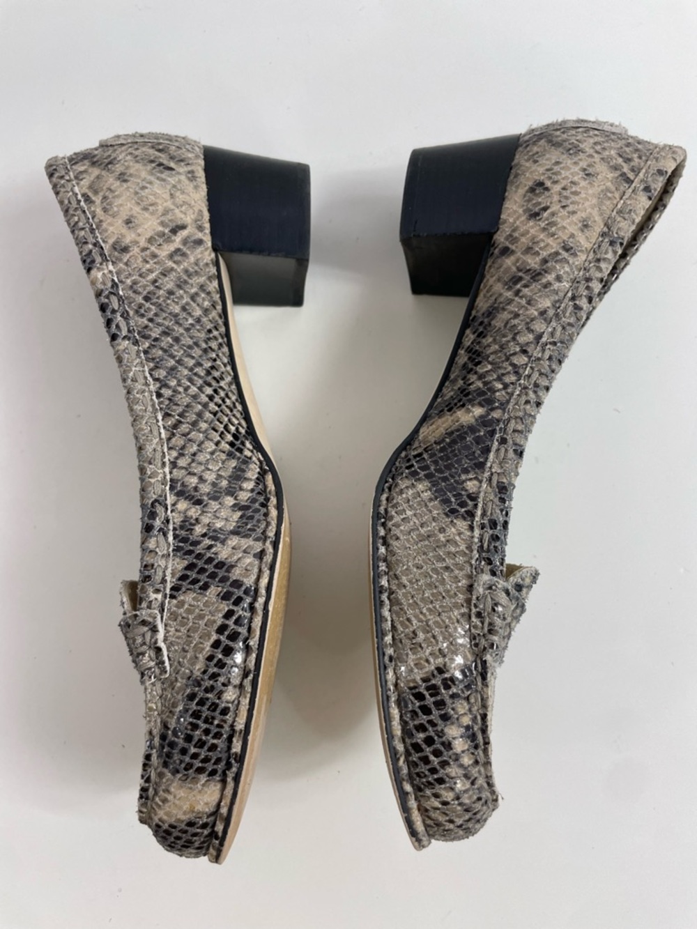 MICHAEL‎ Michael Kors Snake-Print Low Block Heel Loafers in Gray and Black - Picture 3 of 14